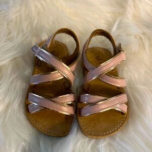 Pink and Tan Kids Sandals